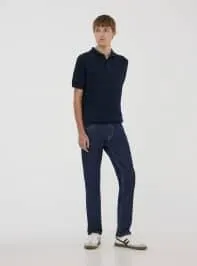 Jeans scuri regular fit cinque tasche Blu denim scuro