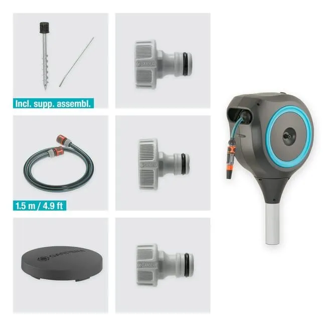 Avvolgitubo equipaggiato portatile GARDENA RollUp M da Giardino tubo da 20 m