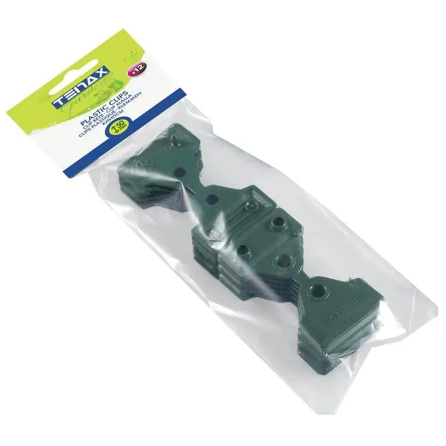 Clip Fissaggio in plastica per reti tessute verde 12 pezzi