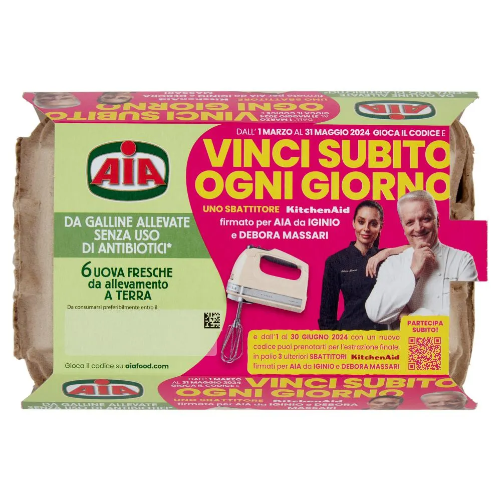 Aia 6 Uova Fresche da allevamento a Terra 330 g