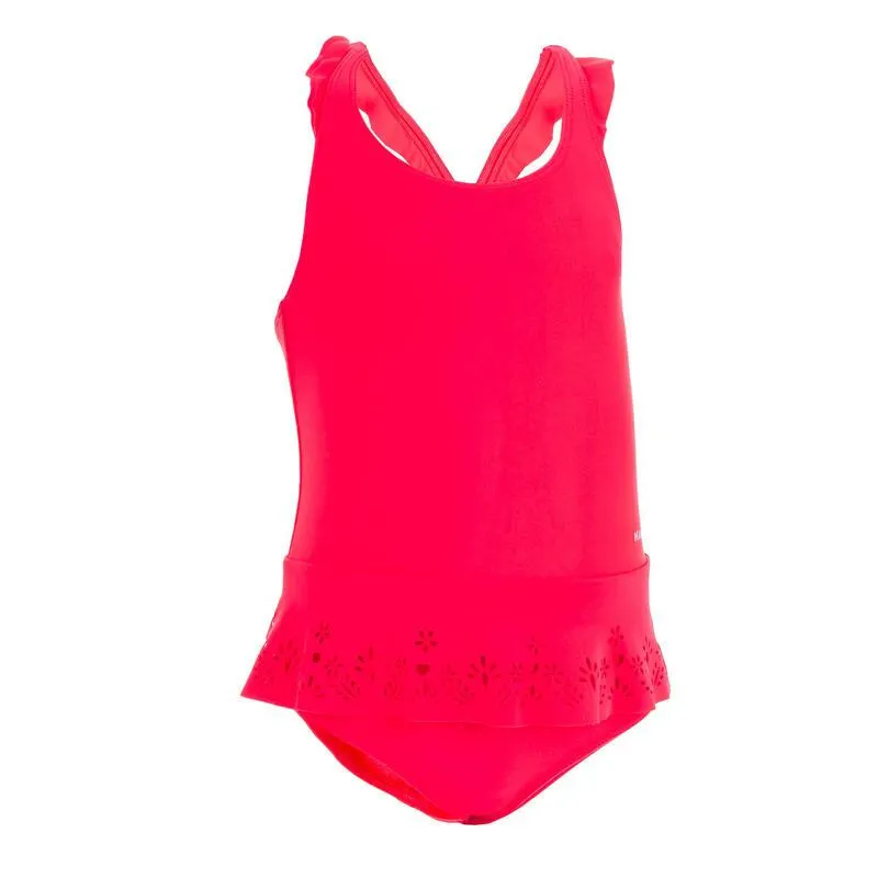 Costume intero baby bambina volant rosso
