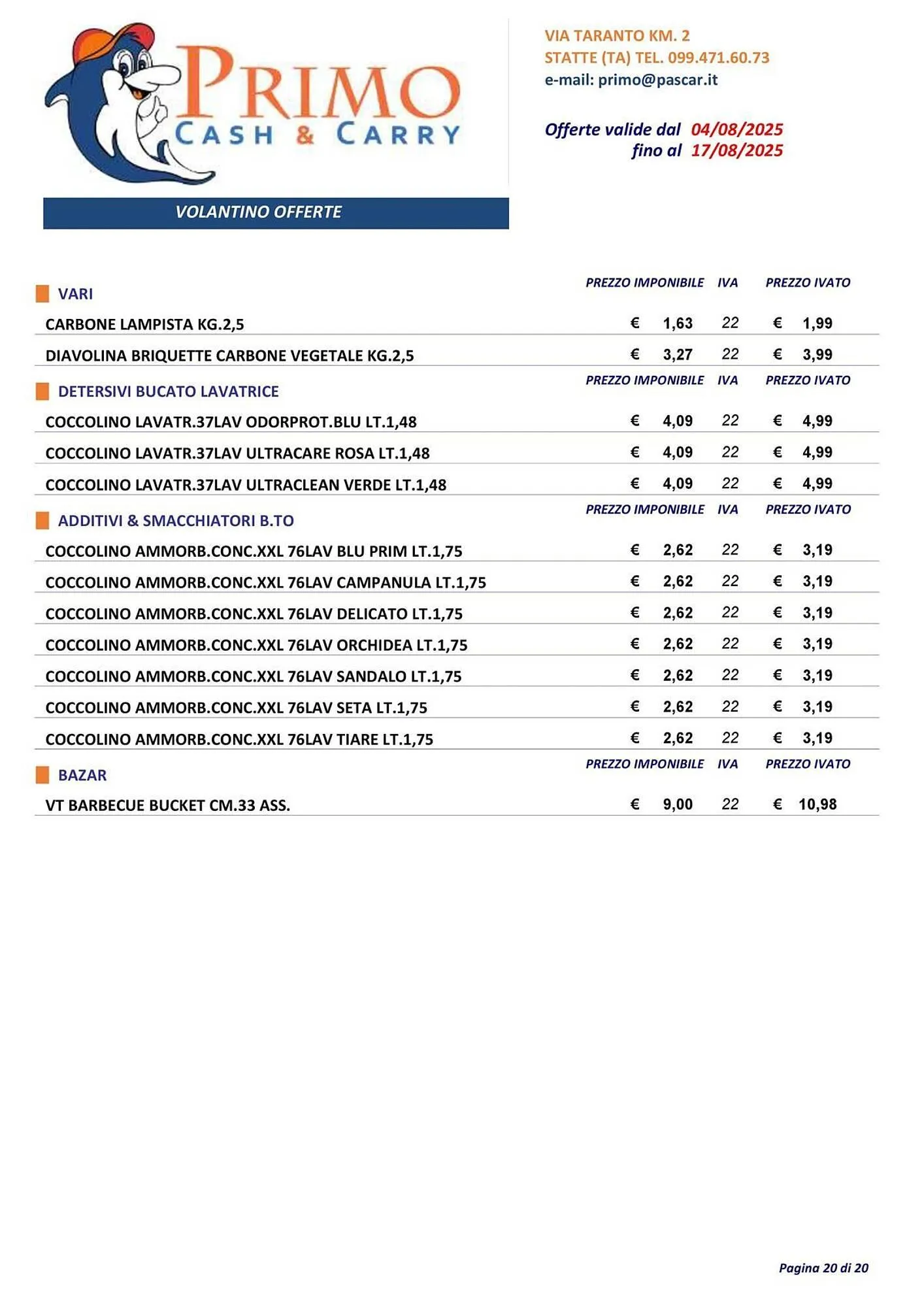Volantino Gruppo Pascar da 4 agosto a 17 agosto di 2025 - Pagina del volantino 20