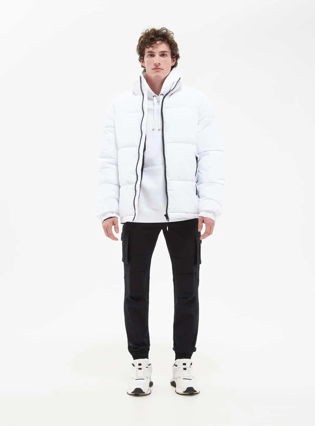 Pantaloni cargo a tinta unita Nero