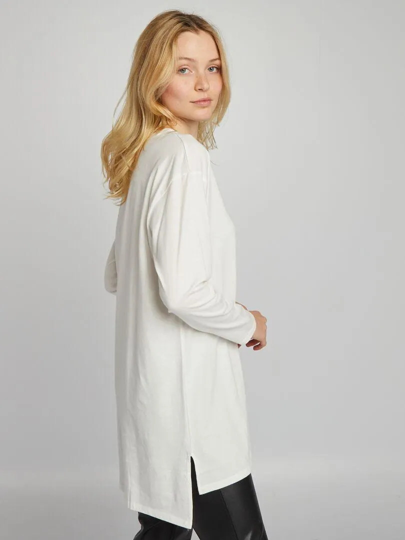 T-shirt lunga - BIANCO
