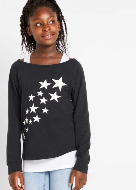 Maglia con top (set 2 pezzi) in cotone biologico