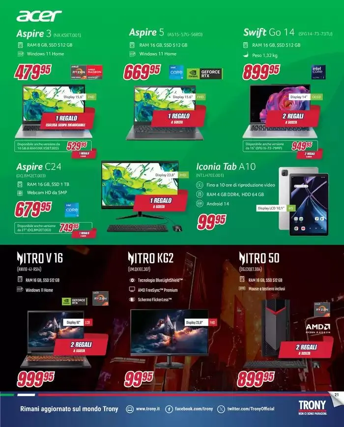 Il regalo lo scegli tu da Trony! da 12 aprile a 7 maggio di 2025 - Pagina del volantino 21