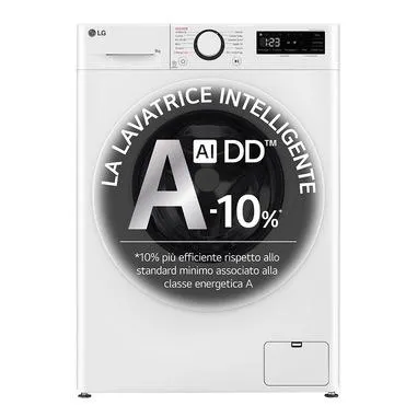 LG F2R3S08NSWW Lavatrice 8kg AI DD, Classe A-10%, 1200 giri, Vapore, AI Wash