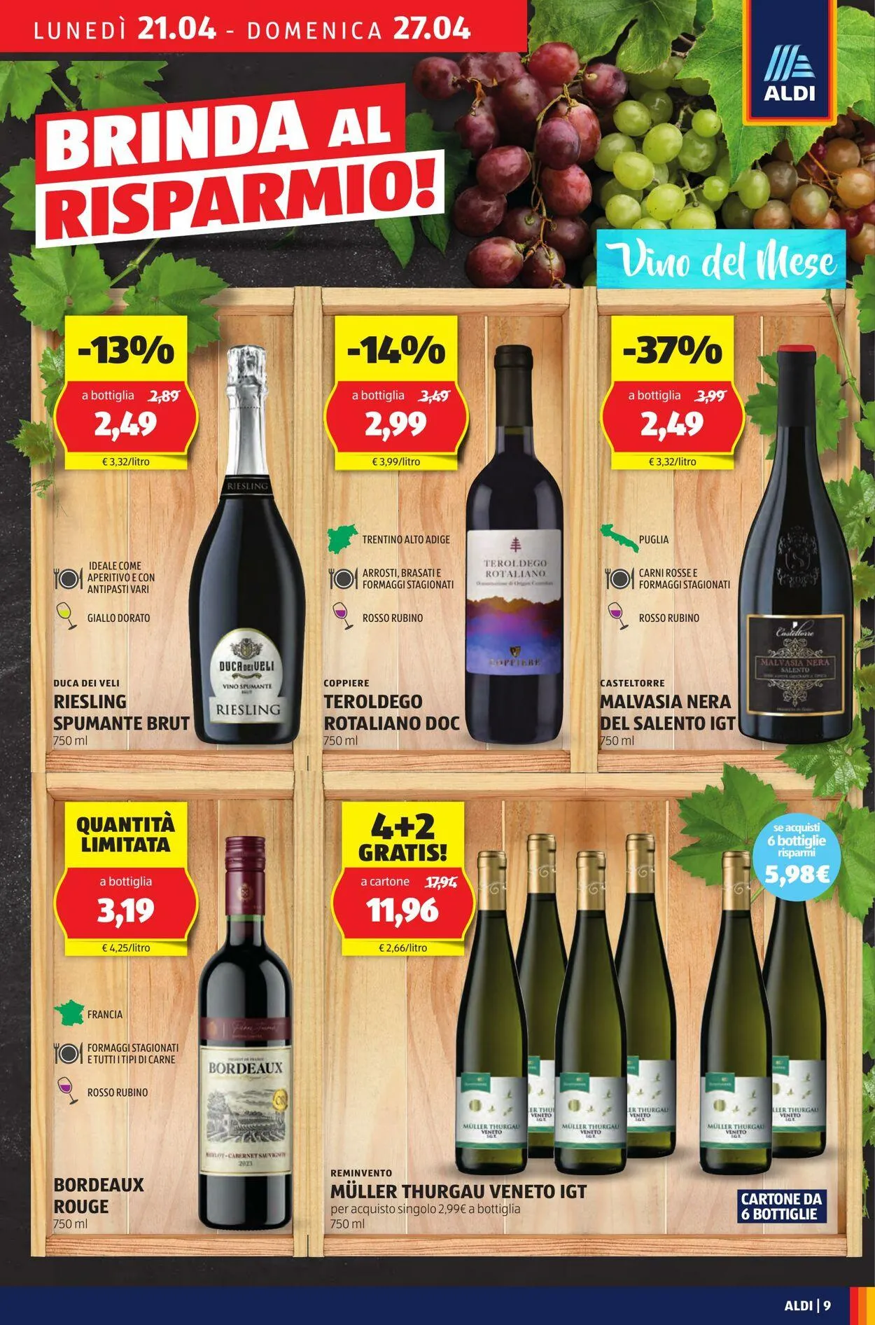 Aldi Volantino attuale da 21 aprile a 27 aprile di 2025 - Pagina del volantino 9