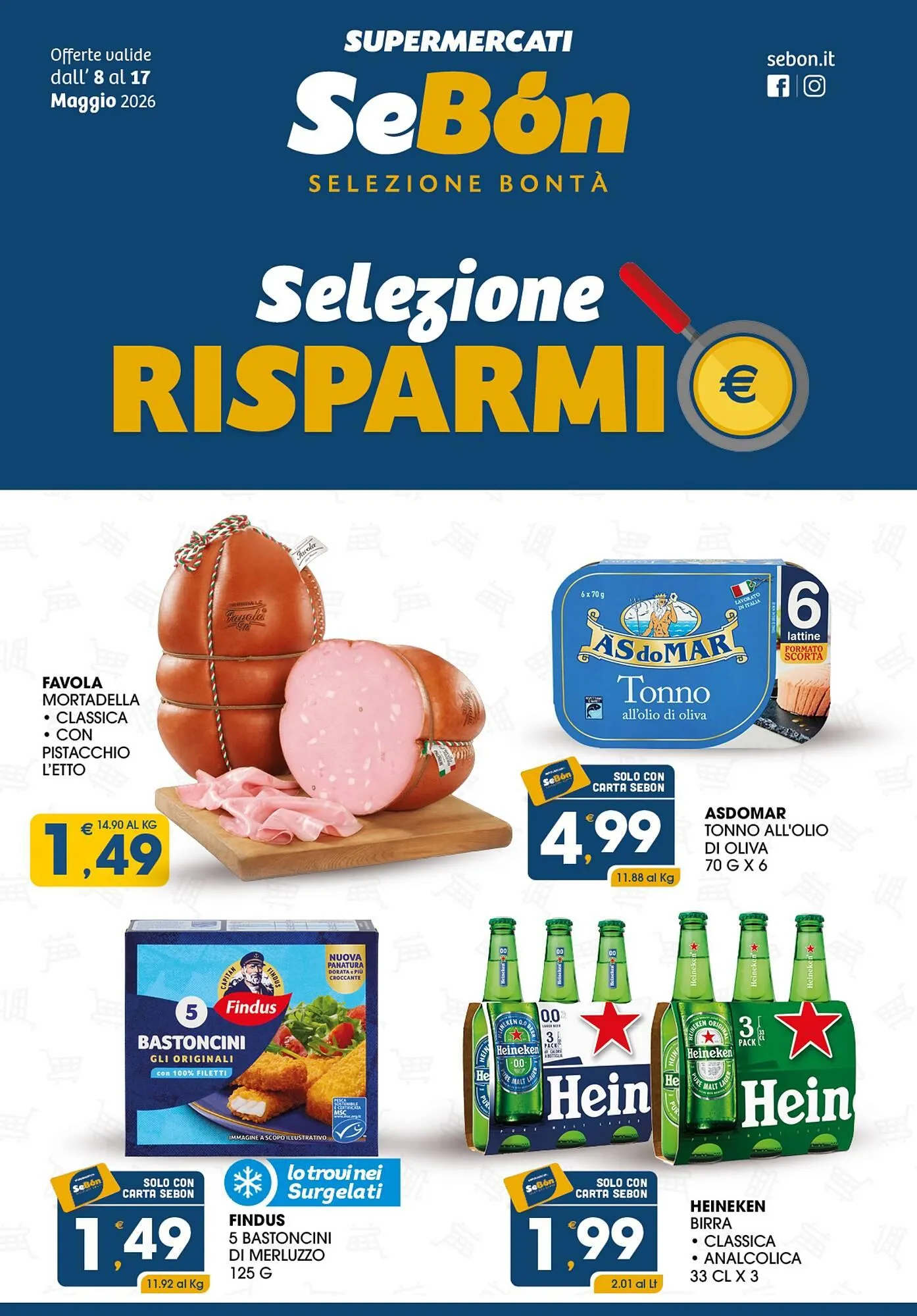 Volantino SeBón Supermercati da 8 maggio a 17 maggio di 2026 - Pagina del volantino 1