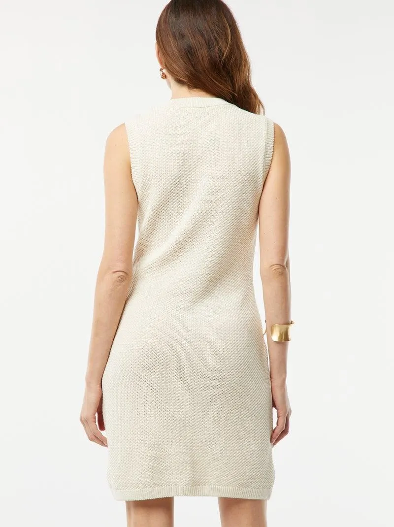 Vestito corto lavorato a maglia da infilare - BEIGE