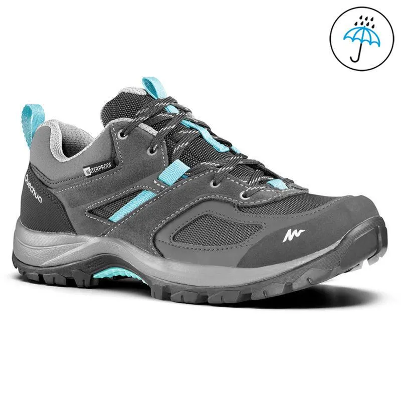 Scarpe trekking donna MH100 WTP impermeabili grigie