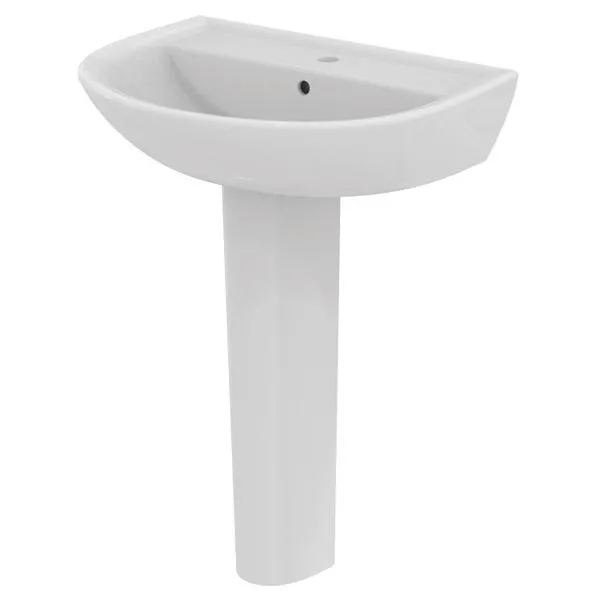 Lavabo a colonna/sospeso ideal standard serie eurovit tirso in ceramica bca 65x50 cm (lxp)