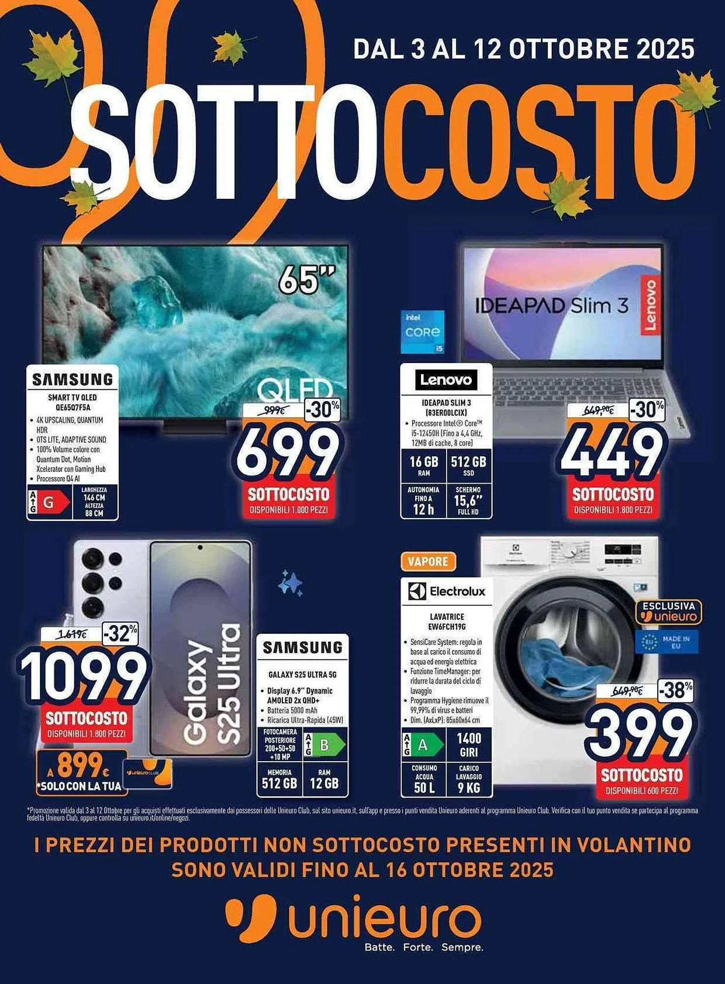 Volantino Unieuro da 3 ottobre a 12 ottobre di 2025 - Pagina del volantino 1