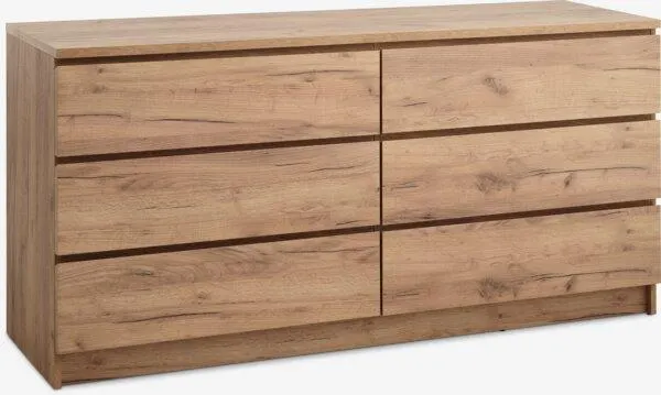 Cassettiera 3+3 cassetti LIMFJORDEN col.rovere selv.naturale