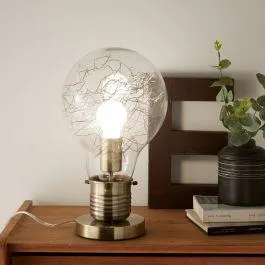 LAMPADA TAVOLO BOMBILLA 60W E27 METALLOVETRO OTTONE
