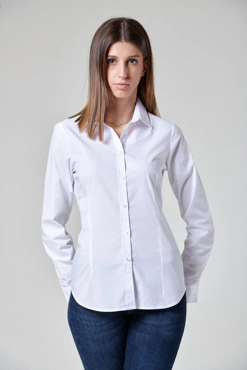 Camicia bianca elasticizzata sciancrata