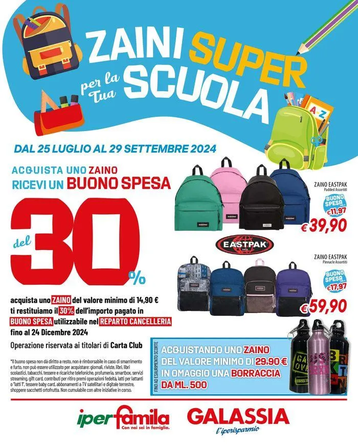 Zaini super per la tua scuola da 25 luglio a 29 settembre di 2024 - Pagina del volantino 1