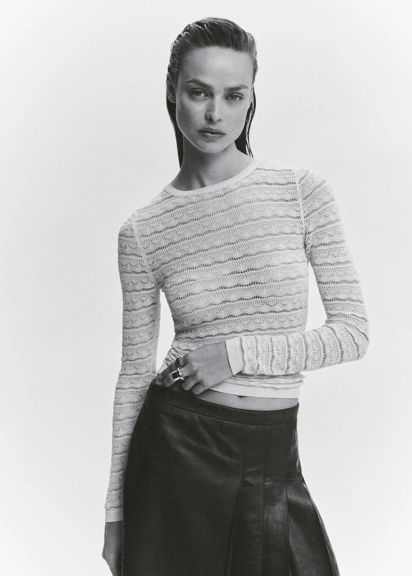 Pullover maglia traforata