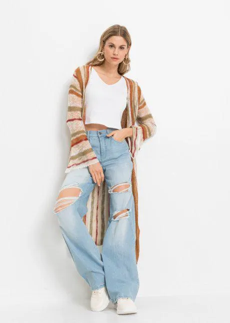 Maxi cardigan a righe