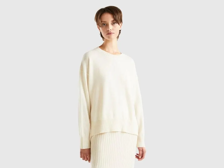 Maglia bianco panna 100% cashmere