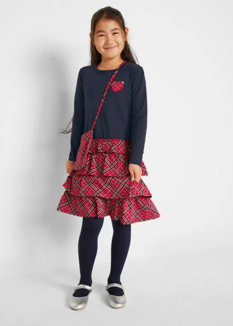 Abito di jersey e borsetta (set 2 pezzi) in cotone biologico