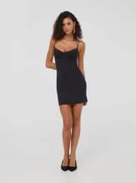 Bodydress con coppe tinta unita Nero