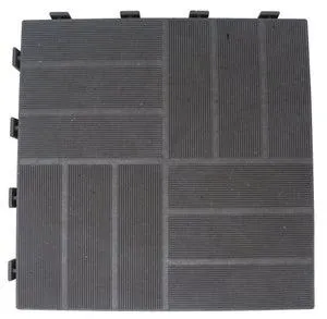 Piastrelle ad incastro TwoEco Composite in composito in legno e plastica (wpc) 40 x 40 cm Sp 45 mm, grigio antracite