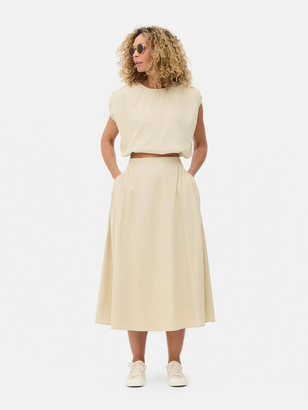 Co-ord Side Circle Midi Skirt