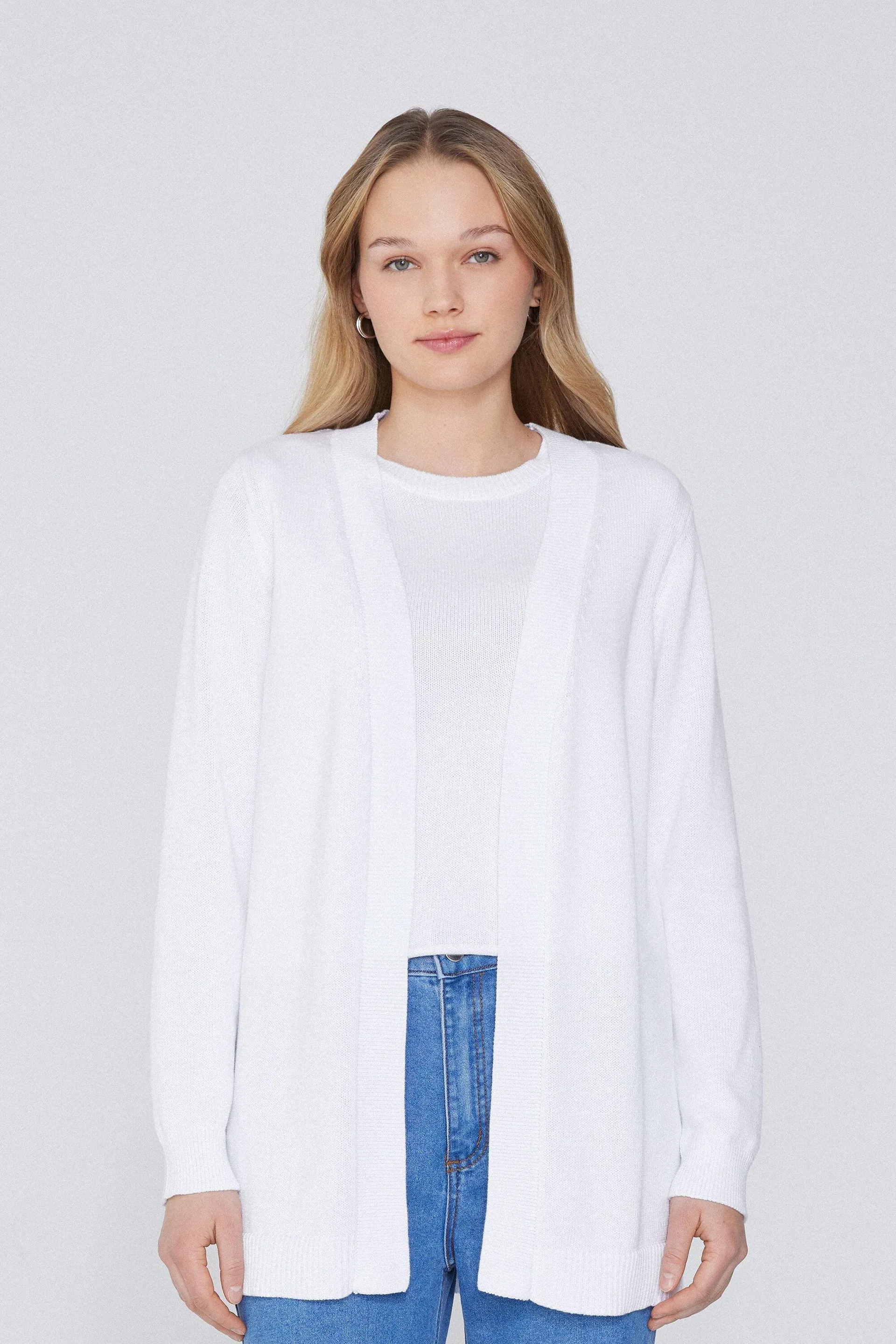 Cardigan Aperto Cotone Calato