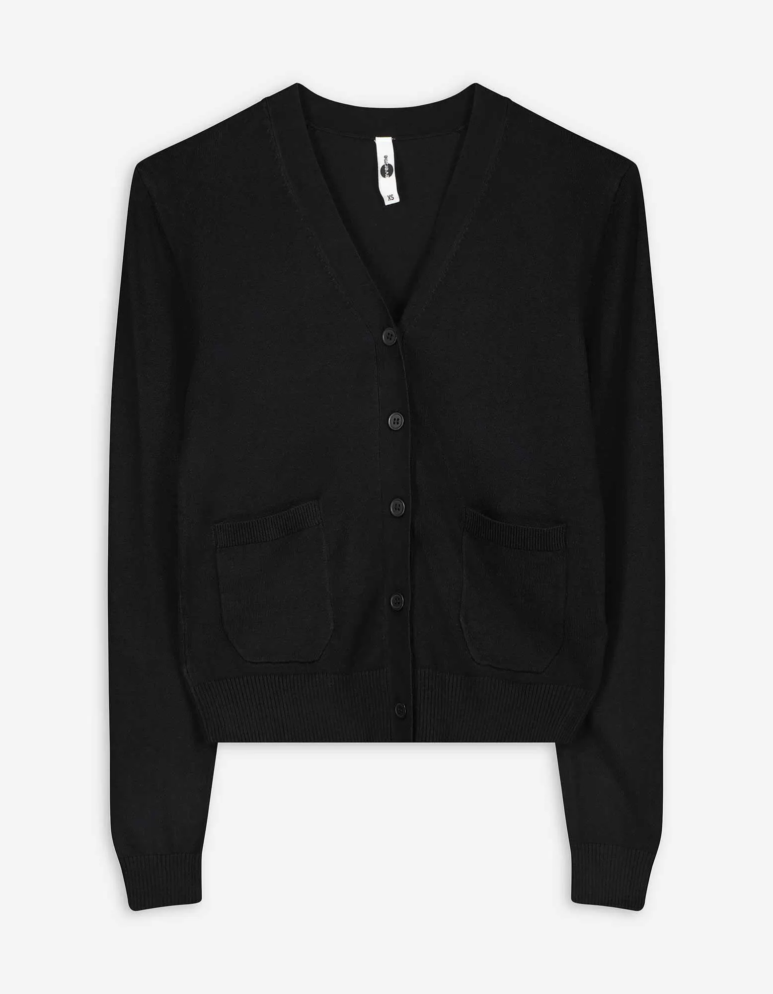 Giacca in maglia - Tasche applicate - nero