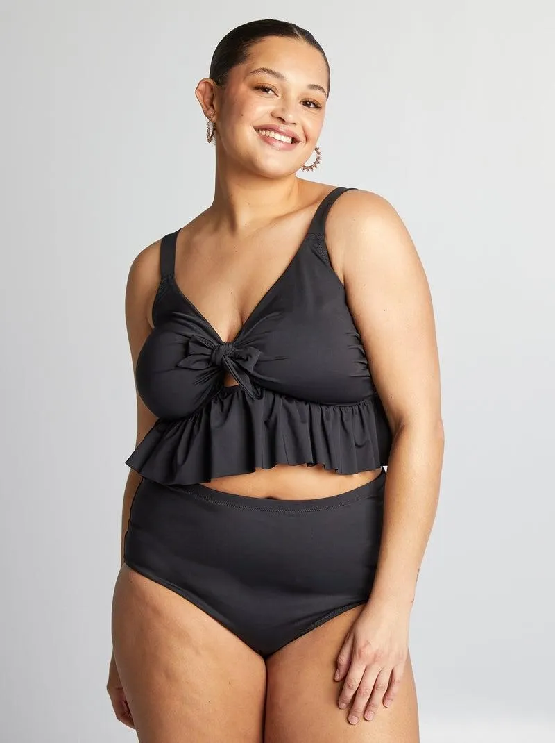 Reggiseno bikini à volant - nero