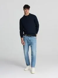 Maglia polo con bottoni Blu navy