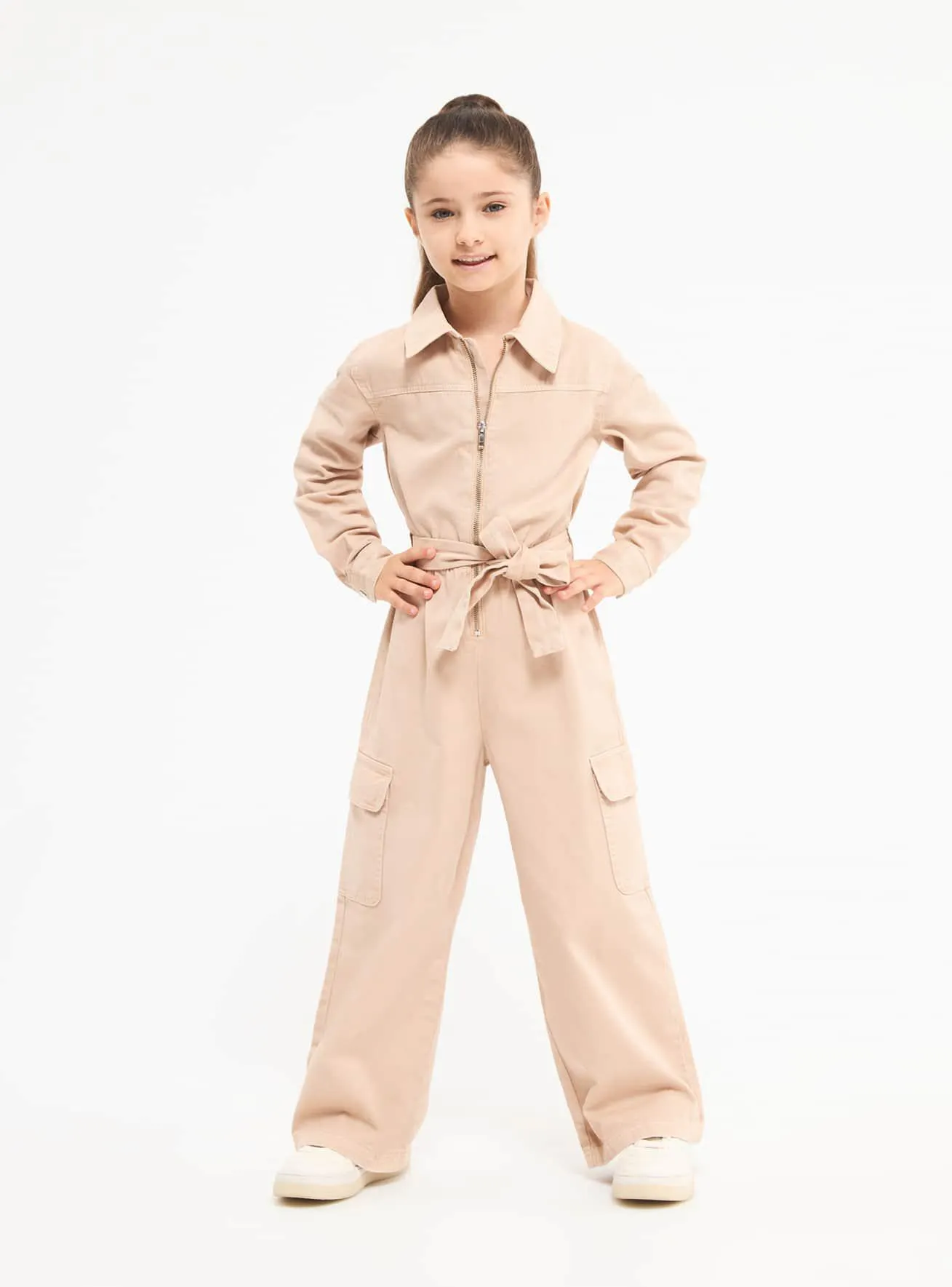 Tuta a tinta unita Beige chiaro