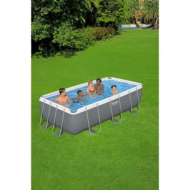 Piscina fuori terra tubolare BESTWAY Power grigio scuro L int 3.82 x 1.81 m