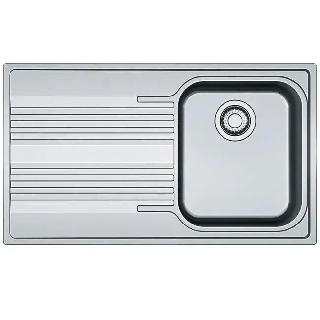 Lavello integrato 1 vasca con gocciolatoio a sinistra FRANKE Smart L 86 x L 50 cm argento