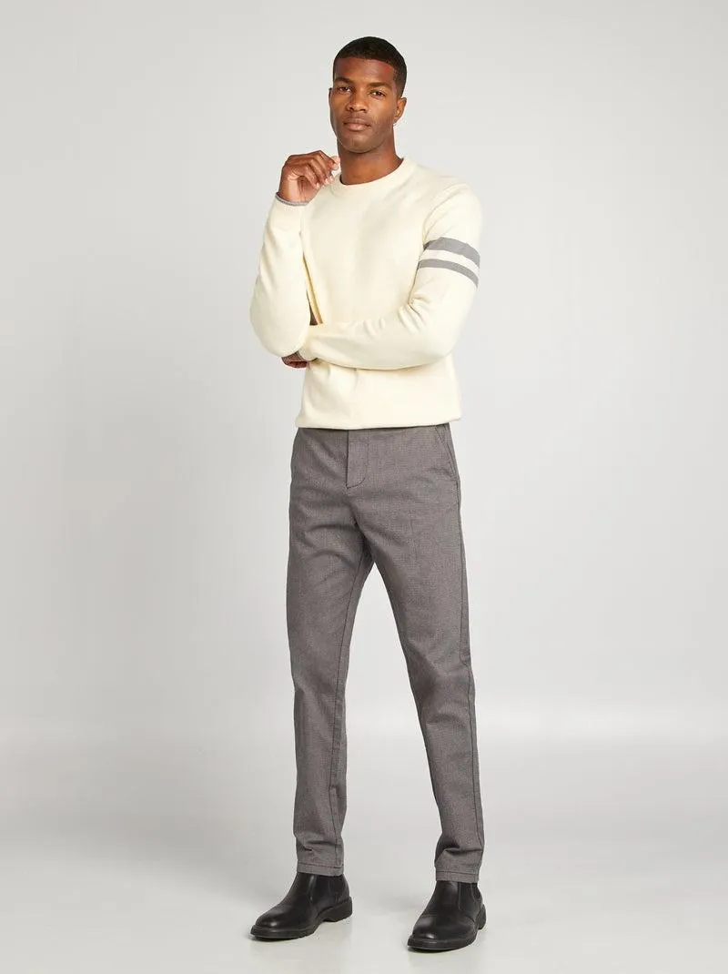 Pantaloni slim chino - GRIGIO