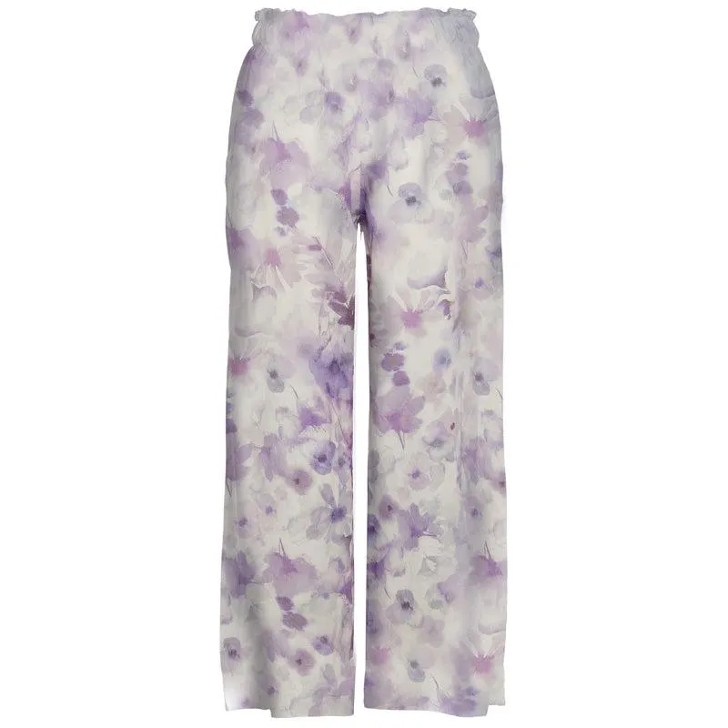 Pantalone donna in raso stampato