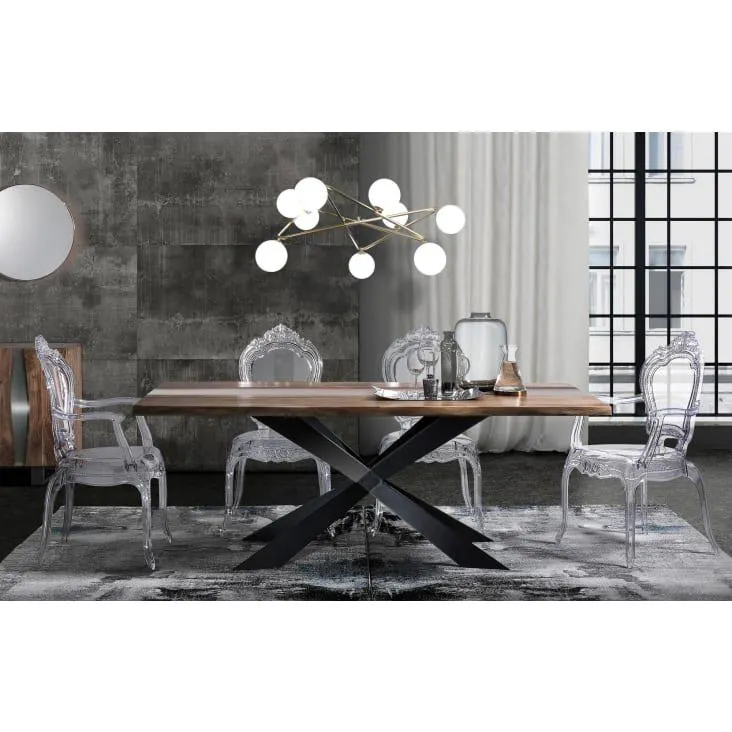 Lampadario in acciaio verniciato ottone cm. L.110 P.110 H.43