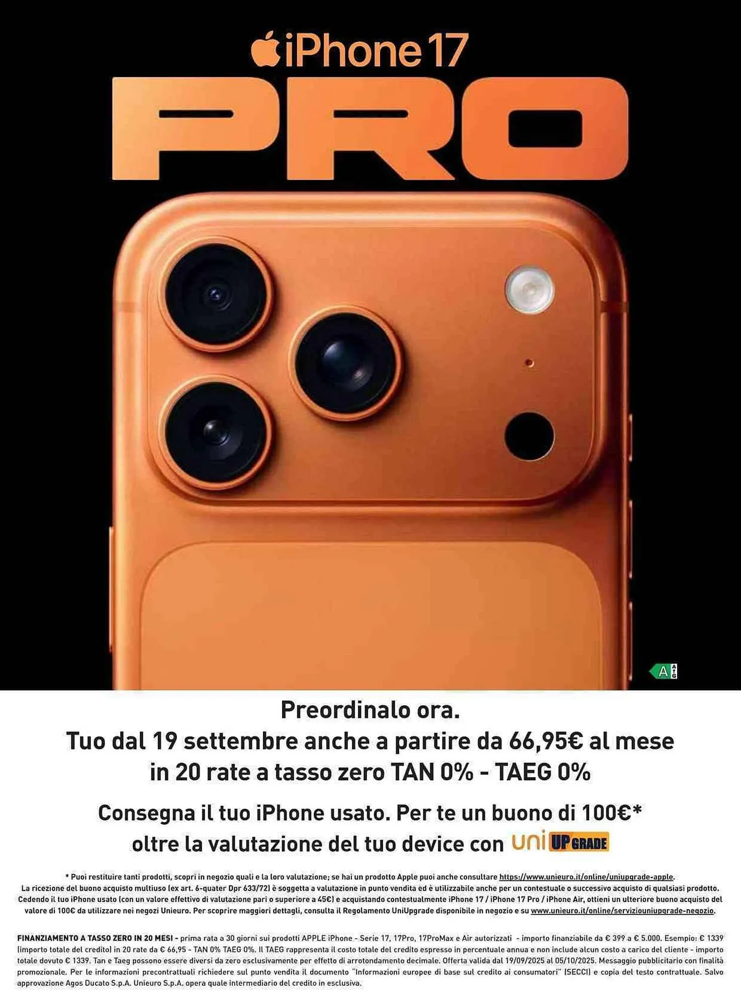 Volantino Unieuro da 17 settembre a 3 ottobre di 2025 - Pagina del volantino 45