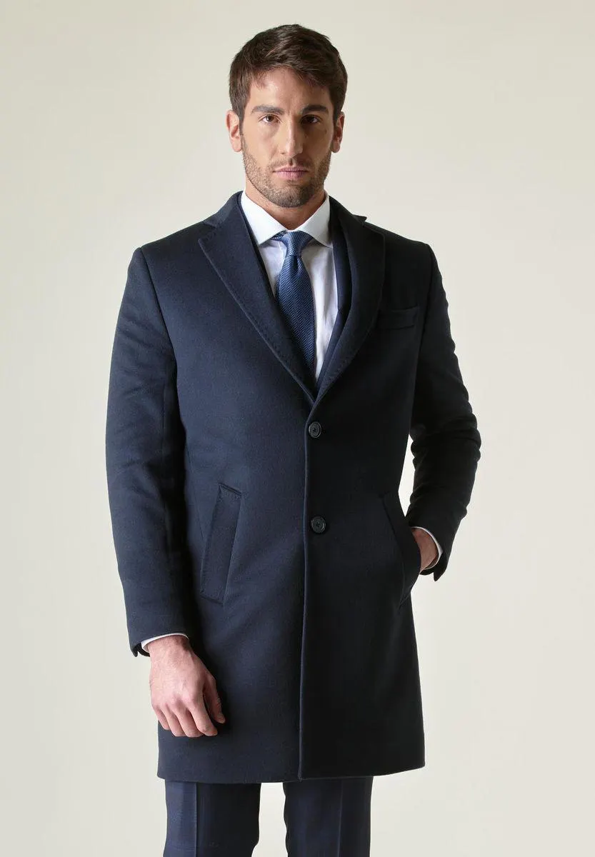 Cappotto blu cashmere 2 bottoni