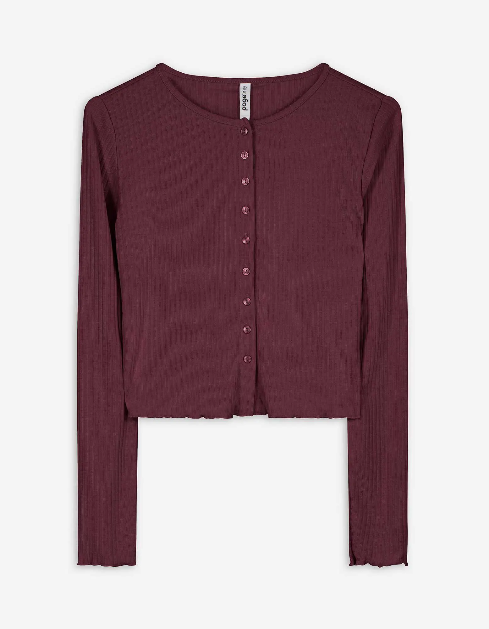 Maglia a manica lunga - A coste - lilla scuro