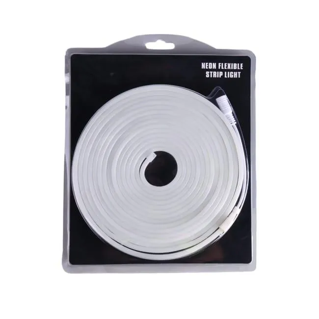 Neon Led Flessibile 12V, 5 Metri 6x12mm 120 Led/m. Colore Bianco Caldo 3000k. Taglia ogni 2,5 cm