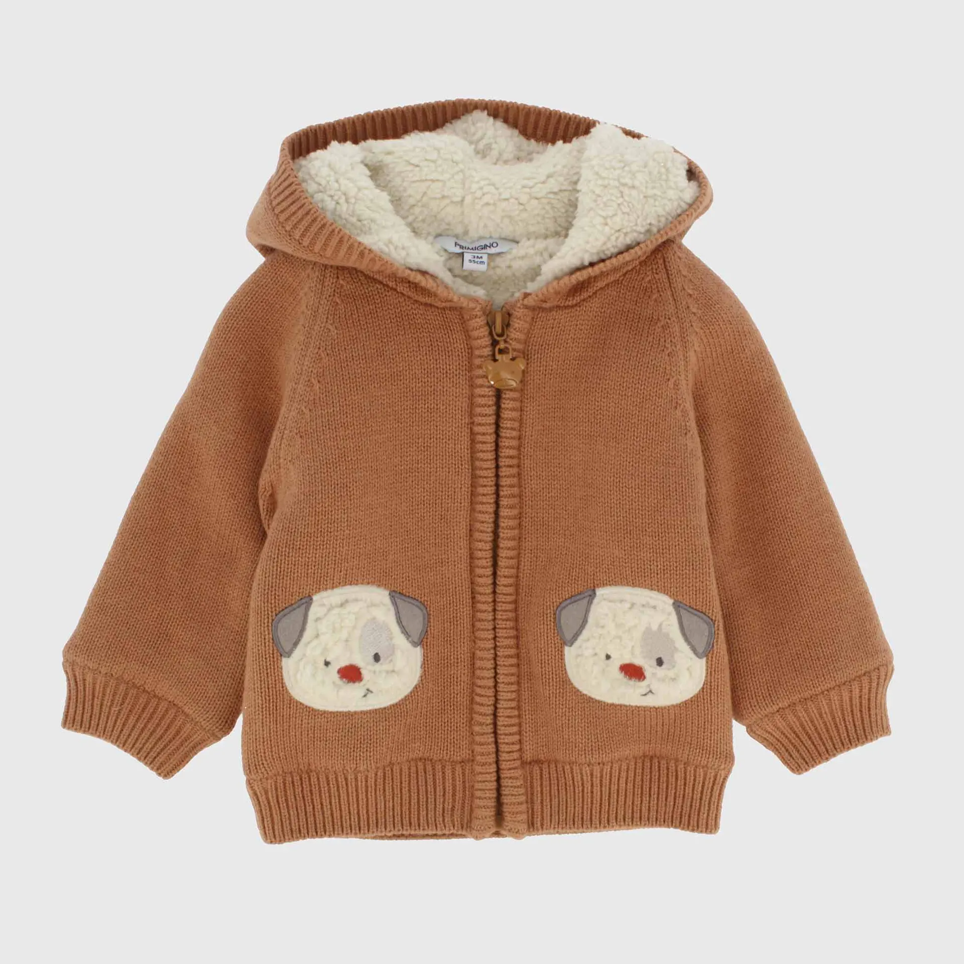 Cardigan in maglia da neonato, marrone