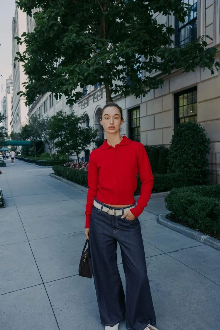 CARDIGAN IN MAGLIA CON COLLETTO PETER PAN