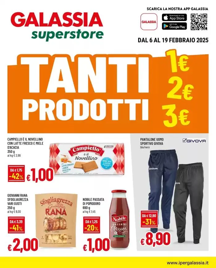 TANTI PRODOTTI A 1 - 2 - 3 € da 6 febbraio a 19 febbraio di 2025 - Pagina del volantino 1