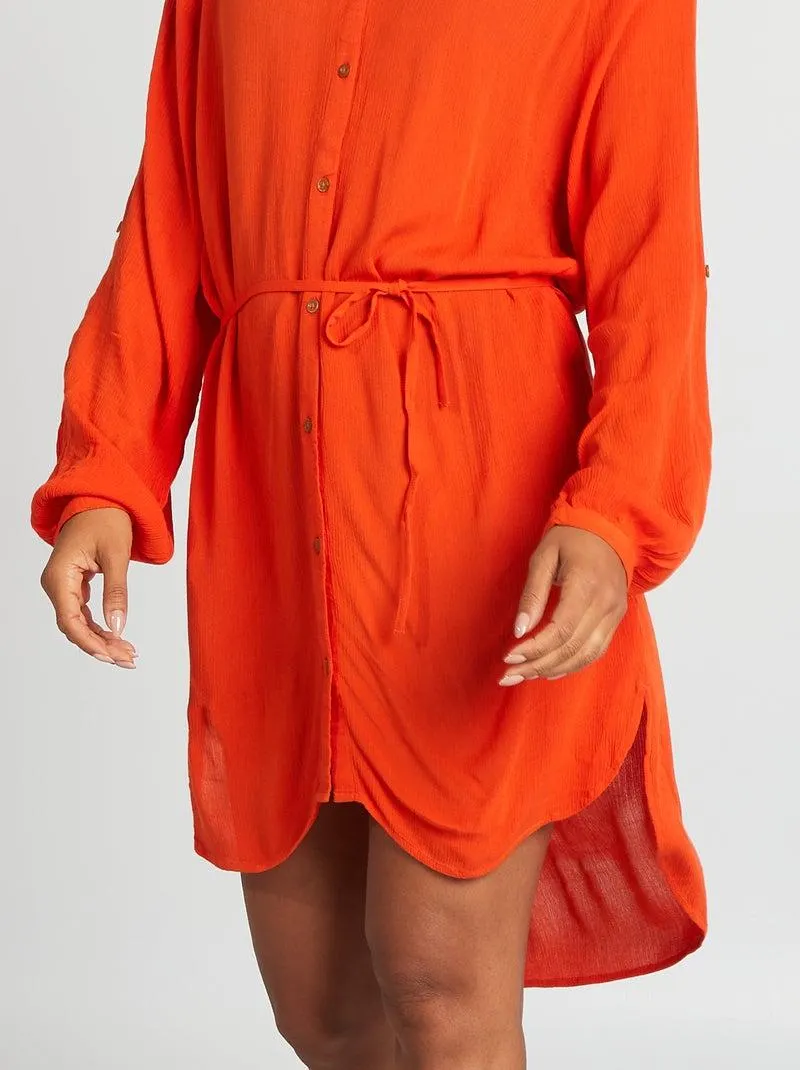 Camicia midi da mare - ARANCIONE