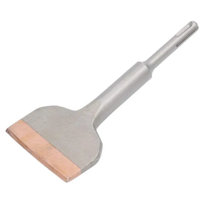 Scalpello per rimozione piastrelle in carburo di tungsteno ad alta durezza, gambo tondo, martello piatto per calcestruzzo da parete