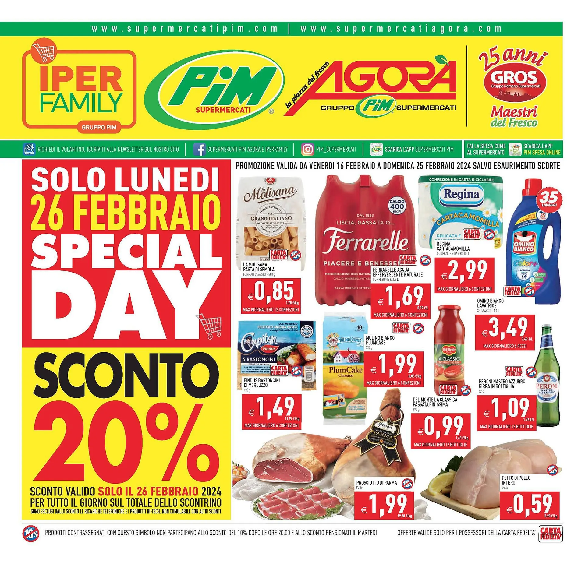 Volantino Supermercati Agorà da 16 febbraio a 25 febbraio di 2024 - Pagina del volantino 1