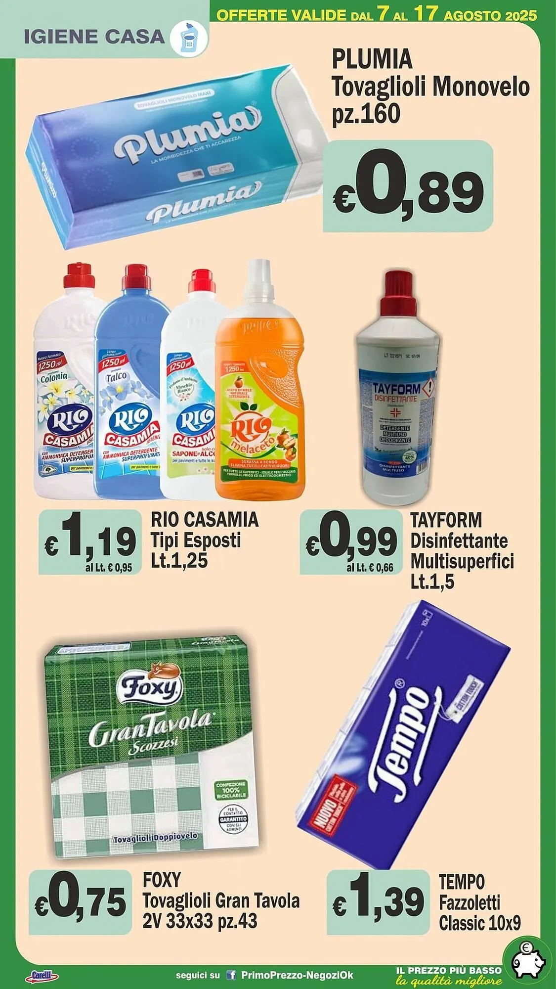 Volantino Primo Prezzo da 7 agosto a 17 agosto di 2025 - Pagina del volantino 19