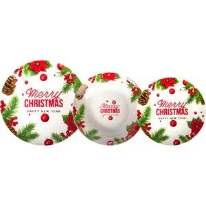 Servizio di piatti Merry Christmas in porcellana